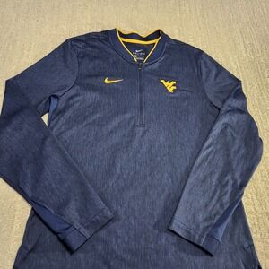 WVU Mountaineers Sweatshirt Men Small Sideline 1/4 Zip Pullover On Field Nike